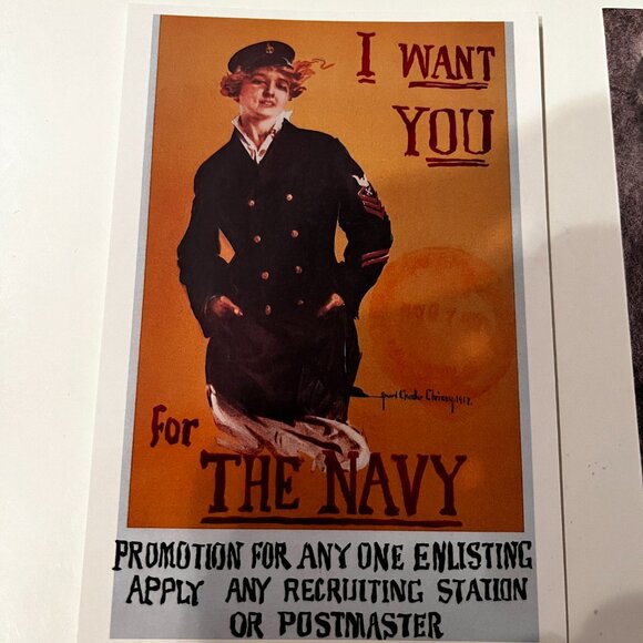Vintage Post Cards - WWI Navy Recruitment Poster and Roosevelt Third Inaguration - Picture 8 of 10